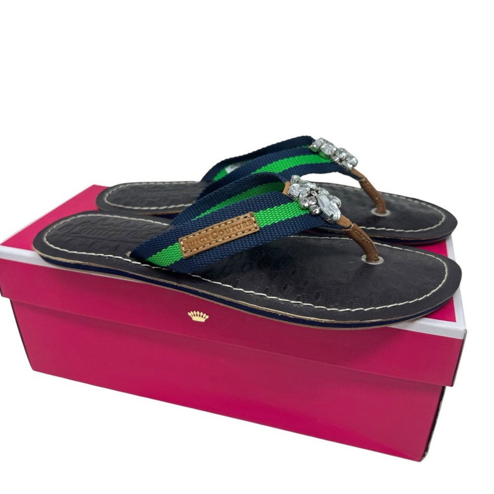 Juicy couture Fiji embellished flip flops SZ 8